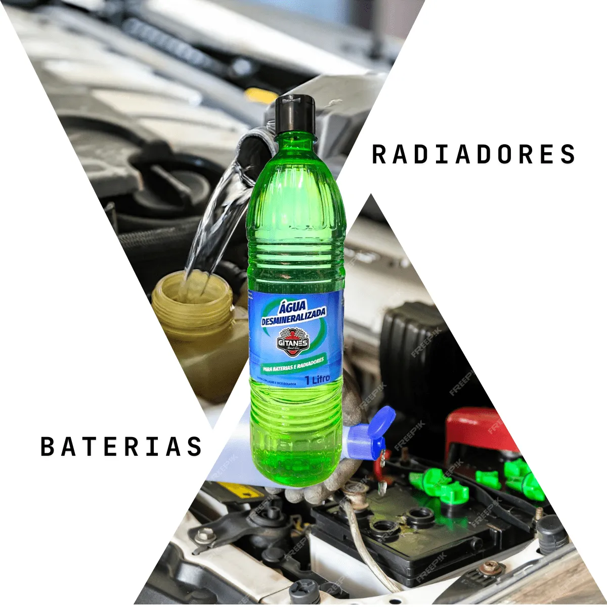 Detalhe do produto Água Desmineralizada Destilada para Bateria — 1 Litro